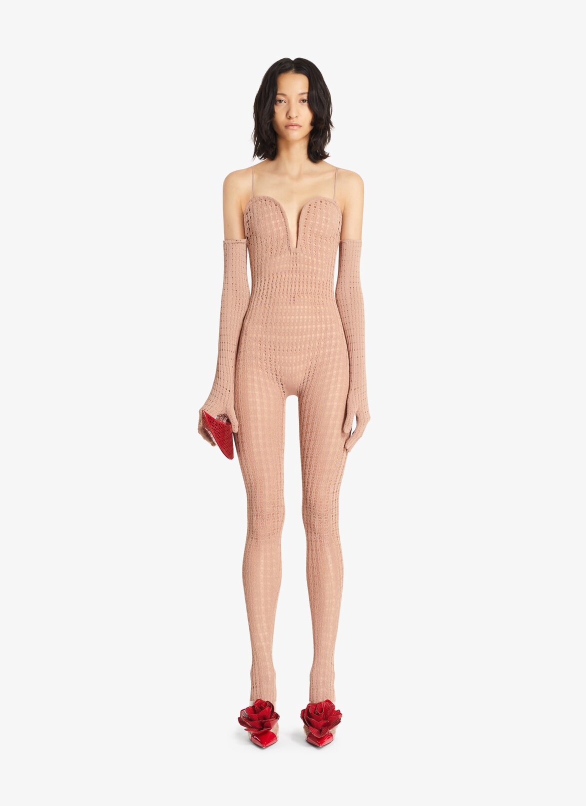 Vienne lace jumpsuit ALAÏA NUDE VIENNE LACE JUMPSUIT